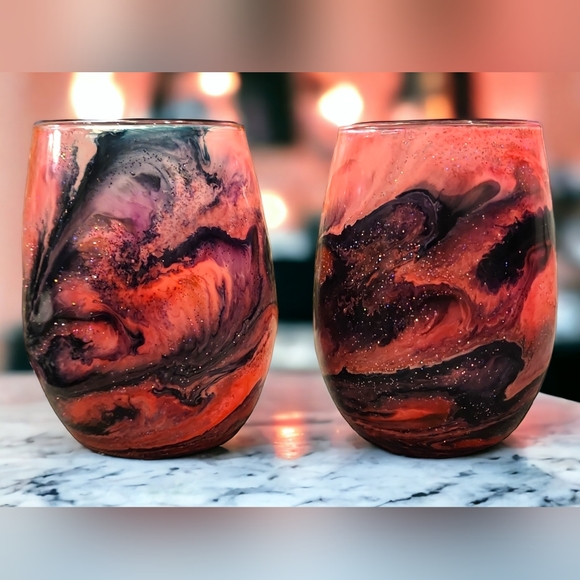Hand Crafted Other - Amethyst Dreamer/ Stemless Wine Set